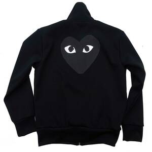 正規　PLAY COMME des GARCONS ジャージ ロゴ ハート 黒 ブラック プレイ コムデギャルソン トラック ジャケット S homme plus