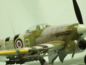 完成品 ハセガワ 1/48 タイフーンmk1B ティアドロップキャノピー イギリス空軍 第247中隊 MN316 ディテール追加 RAF