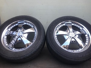 WORK LS LXS-FR CHROMEワーククロームメッキ8.5J +57 5H150 285/50R20 DUNLOP GRANDTREK PT 200ランクル LEXUS LX470 LX570 TUNDRA SEQUOIA