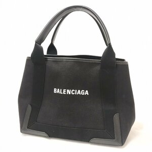 【1円スタート】BALENCIAGA バレンシアガ ネイビーカバス S スモール トートバッグ コンパクト ブラック 黒