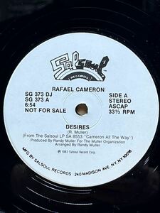 【Randy Mullerプロデュース！！】Rafael Cameron - Desires ,Salsoul Records - SG 373 DJ ,12, 33 1/3 RPM ,Promo, Stereo US 1982