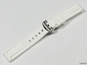 ラグ幅:22mm ラバーベルト ホワイト 腕時計ベルト バンド 【panerai パネライ 対応 ルミノール マリーナ ラジオミール等に取付可】