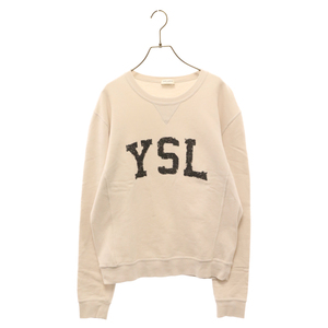 SAINT LAURENT PARIS サンローランパリ 21AW Logo Print Sweatshirt YSL ロゴ ヴィンテージロゴスウェット 666979 Y36IP ベージュ