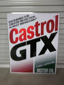 特大Castrol GTX　カストロール両面看板　MOTOR OIL　オイル　世田谷ベース　ガレージ