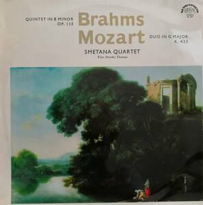 輸入LP盤 リーハ/スメタナ弦楽四重奏団　 Brahms Clarinet五重奏曲 & ノヴァーク/スカンパ Mozart 二重奏曲