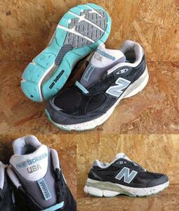 22cm USA製 スエード W990AB3 ニューバランス New Balance US5 レザー アメリカ製 991 992 993 1300 復刻モデル BLACK ブラック　