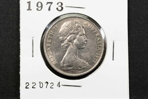 オーストラリア 20セント 貨幣 1973年 1枚 (管理No.220724) 20 Cents Decimal Coinage