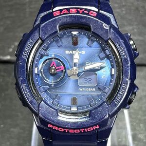 CASIO カシオ Baby-G ベビージー ベーシック BGA-230S-2A 腕時計 アナデジ 多機能 ネイビー デュアルダイヤルワールドタイム 動作確認済み