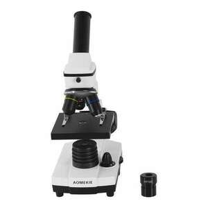 単眼 ズーム式顕微鏡 アジャスタブル LEDライト 9V電池駆動 対物レンズ：16x 接眼レンズ；4-10-40x