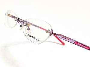新品　EMPORIO ARMANI エンポリオ アルマー二　メガネ　眼鏡　ブランド　日本製　オシャレ　上品　高級感　ふち無し　ツーポイント