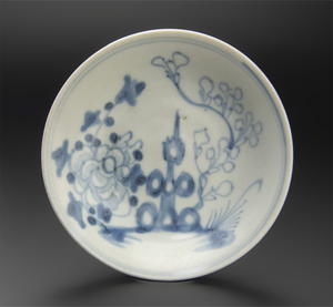 明 青花花卉紋盤 中国 古美術