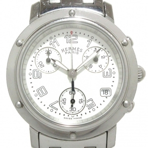HERMES(エルメス) 腕時計 クリッパークロノ CL1.310 レディース クロノグラフ 白