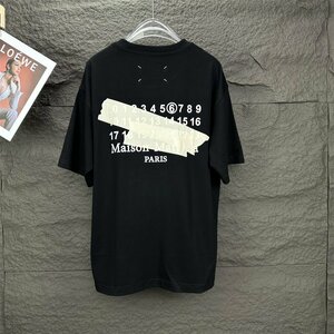 Maison Margiela MM6 メゾン マルジェラ 半袖Tシャツ ガムテープ ユニセックス コットン100％ 簡約 黒 Lサイズ