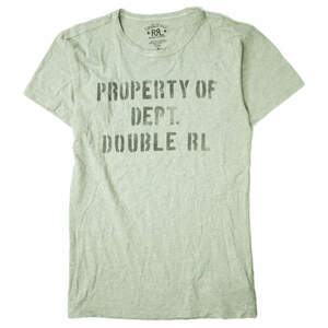 RRL ダブルアールエル COTTON JERSEY GRAPHIC T-SHIRTS ロゴプリントTシャツ S グレー Double RL 半袖 PROPERTY OF DEPT トップス g06252