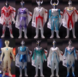 中国バンダイ限定ウルトラマン11体セットクリアラメカオスロイドソフビ激レアエースタロウベリアルティガ