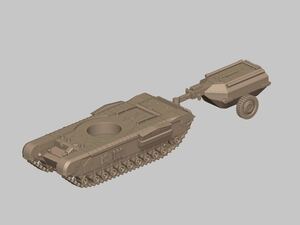 1/144レジンキット未塗装 WWⅡ イギリス軍　火炎放射戦車　チャーチル・クロコダイル　車体(砲塔別売)ワールドタンクミュージアム　230630