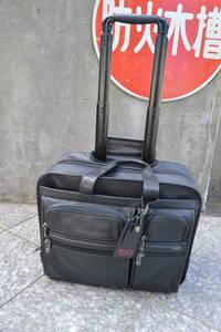 F293 比較的美品 TUMI トゥミ レザー SUITS CASE スーツケース CARRY CASE キャリーケース 96103D4 ブラック A0