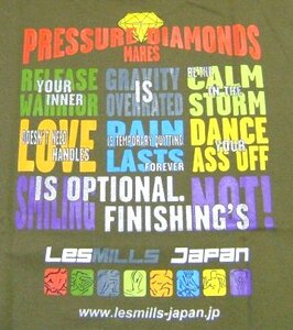 即決送料込 送料無料 《D88》 LesMills レスミルズ 2008FINAL Ｔシャツ (カーキ Ｓ