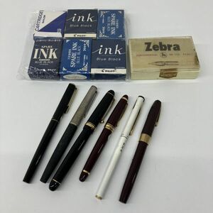 F035-H15-299 PILOT SHEAFFER SAILOR MONTBLANC 万年筆6本まとめ 14K 文房具 インク Zebraペン先付