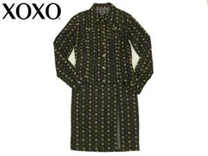 U★美品★XOXO JEANS★ブラックデニム総柄セットアップ(S)USA製