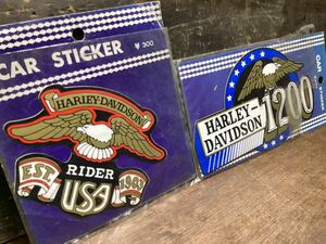 Vintage 【 HARLEY-DAVIDSON 】ステッカー 2枚セット 新品 経年保管品 検) 70‘s 80’s 旧車 絶版車 昭和レトロ 当時物