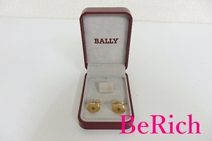 バリー BALLY カフス ボタン ゴールド メッキ ロゴ カフリンクス アクセサリー スーツ ビジネス 小物 【中古】h1962