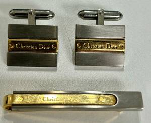 クリスチャンディオール Christian Dior CD ネクタイピン　カフスセット　ゴールドカラー　1円スタート