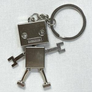 【キーホルダー】バッグチャーム ブリキ ロボット アンティーク レトロ シルバー タイプC