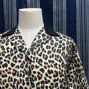 デッドストック 50s 60s weldon sleeping shirt 50年代 60年代 パジャマシャツ アメリカ製 豹柄 ヒョウ柄 レオパード アニマル柄 総柄