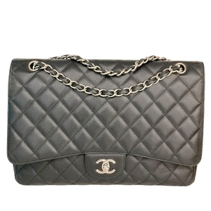 シャネル CHANEL デカマトラッセ34 A58601 ブラック /シルバー金具 キャビアスキン ショルダーバッグ レディース 中古