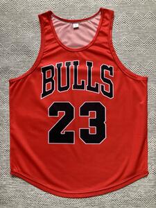 【未使用品】 NBA BULLS マイケル・ジョーダン JORDAN #23 ★シカゴ・ブルズ タンクトップ　シャツ　ビブス ユニフォーム ジャージ 赤 美品