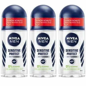 【3本セット】NIVEA MEN ニベア メン デオドラント ロールオン Sensitive Protect 48時間持続 50ml 【並行輸入品】