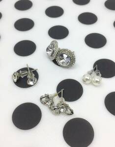 AP017 送料無料 FASHION EARRINGS スタッドピアス 花 ストーン パールモチーフ ボール 宝石モチーフ YES 全7ペア