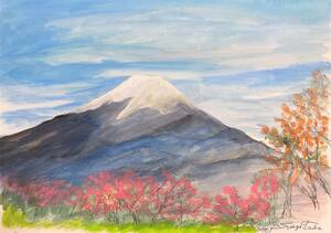 多田晴義『富士山2』、肉筆画・直筆サイン入り、証明書、高級額装付き、送料無料