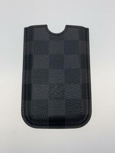 LOUIS VUITTON◆エテュイ・iPhone3G_ダミエ・グラフィット_BLK/-/GRY/総柄/メンズ