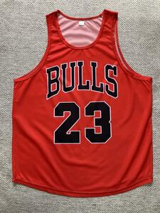 【未使用品】 NBA BULLS マイケル・ジョーダン JORDAN #23 ★シカゴ・ブルズ タンクトップ　シャツ　ビブス ユニフォーム ジャージ 美品 赤