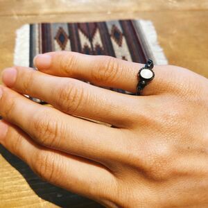 超希少!VINTAGE NAVAJO 1930’s MOTHER OF PEARL STERLING SILVER RING US Sz.4ビンテージナバホマザーオブパールシルバーリング 