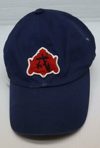 CA14エヴィスEVISU古着日本製キャップ紺系パッチ貼り付けONE SIZE FITS ALL野球帽100％綿素材オールド＆レトロスタイル