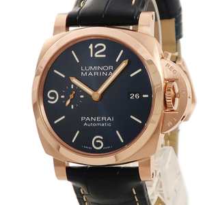 【3年保証】 パネライ ルミノール マリーナ ゴールドテック PAM01112 W番 K18 ゴールドテック 青 自動巻き メンズ 腕時計