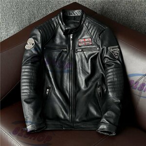 「81SHOP」◆稀少品◆メンズ 革ジャン 最上級 牛革 レザージャケット ライダース バイクウエア ブルゾン オートバイ 本革 S~6XL