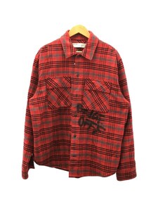 OFF-WHITE◆長袖シャツ/S/コットン/RED/チェック/OMGA091F19F33006