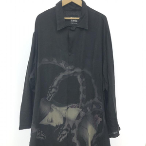 【中古】Yohji Yamamoto 内田すずめ 20SS BLACK Scandal　蛇女シャツ　HN-B47-237　3　ブラック　ヨウジヤマモト ブラックスキャンダル[240