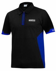 SPARCO（スパルコ） ポロシャツ POLO ZIP ブラックxブルー XSサイズ