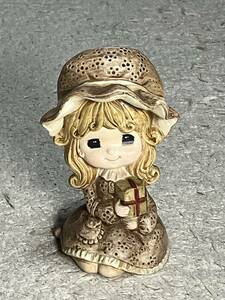 昭和レトロ ■ KK JAPAN　少女人形　貯金箱　陶器製　高17cm ■ 水森亜土　内藤ルネ