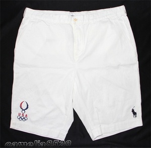 Polo Ralph Lauren ポロラルフローレン ショートパンツ Classic Fit コットン 白 ホワイト W40 ウエスト 104cm 新品 AB4326