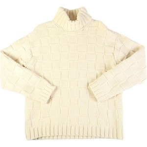 TENDERLOIN テンダーロイン T-TURTLE NECK CHECKER タートルネックニット 白 Size 【L】 【中古品-良い】 20787703