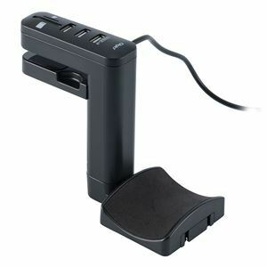 【新品】Digio2 USB 3ポートハブ+カードリーダー付 ヘッドフォンフック HPH-002BK