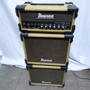 Q10597【発送可!】 Ibanez アイバニーズ IBZ528 3点セット ギターアンプヘッド キャビネット 3段積みスタックギターアンプ