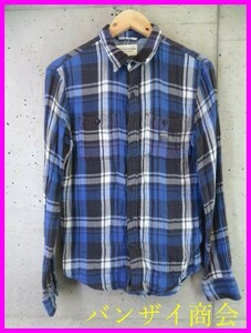 024c27◆ガーゼ素材◆シワ加工◆Ralph Lauren ラルフローレン【DENIM&SUPPLY】長袖チェックネルシャツ S/ジャケット/デニム/アメカジ