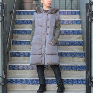 BRUNELLO CUCINELLI MARMOT FUR CASHMERE SILK LEATHER DOWN COATブルネロクチネリマーモットファーカシミヤシルクレザーダウンコート